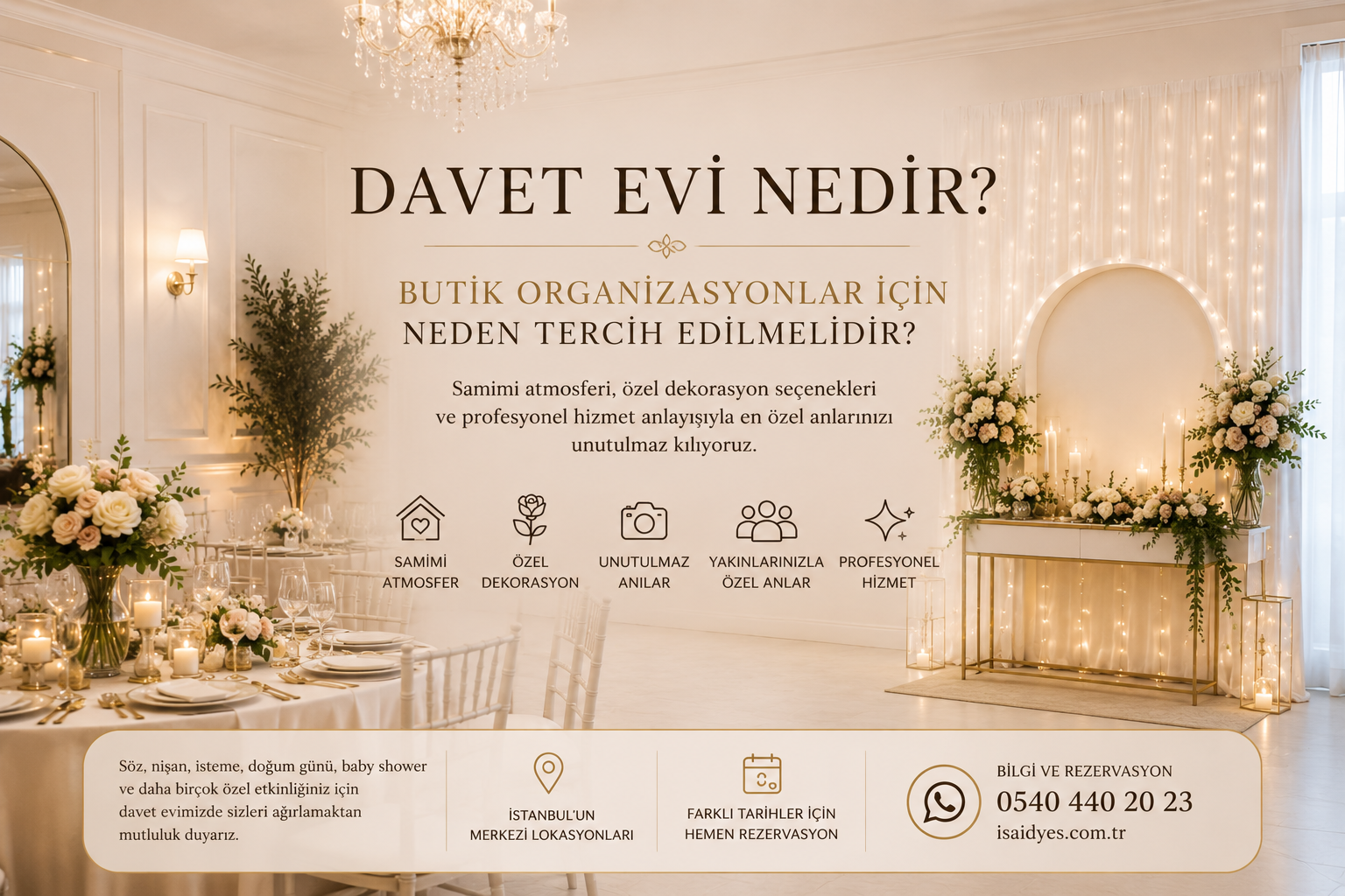 Davet Evi Nedir ve Butik Organizasyonlar İçin Neden Tercih Edilmelidir?